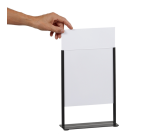 Kaarthouder Europel metaal met acryl bord A4 zwart