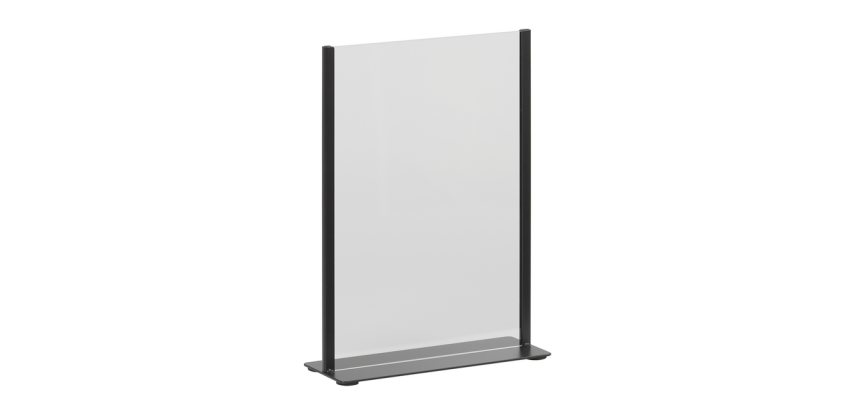A4 Table Sign Holder Metal Black Acrylic Panel