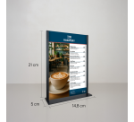 Kaarthouder Europel metaal met acryl bord A5 zwart