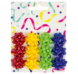 Nœuds cadeaux set 12 pièces rouge, jaune, vert et bleu