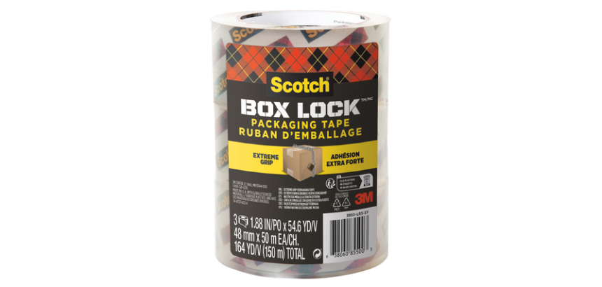 Scotch Box Lock Packaging Tape 3950-EF 48mmx50m 3 pieces