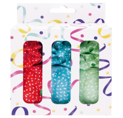 Set décoration cadeau 3 rouleaux de ruban et 9 nœuds assortis
