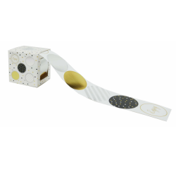 Autocollants cadeaux Party Chique en rouleau 50 pièces