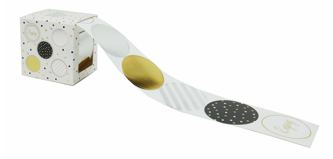 Autocollants cadeaux Party Chique en rouleau 50 pièces