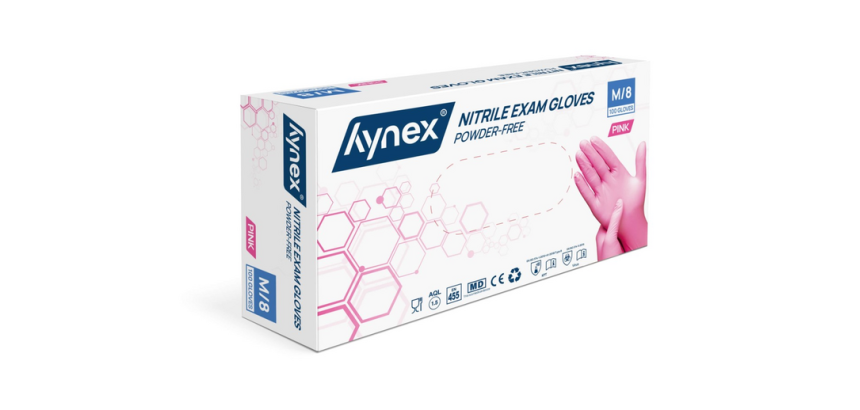 Handschoen Hynex nitril M roze 3.5gr 100 stuks