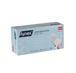 Handschoen Hynex latex XL wit 5gr 100 stuks