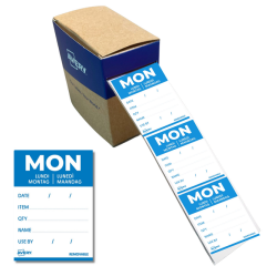 Etiquette Avery HACCP LUNDI bleu 40x56mm 500 pièces