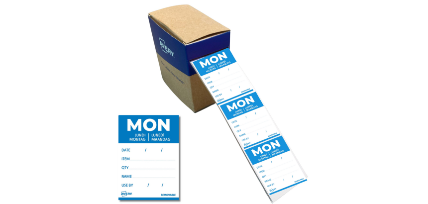 Etiket Avery HACCP maandag-blauw 40x56mm 500 stuks