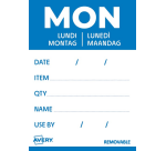Etiket Avery HACCP maandag-blauw 40x56mm 500 stuks