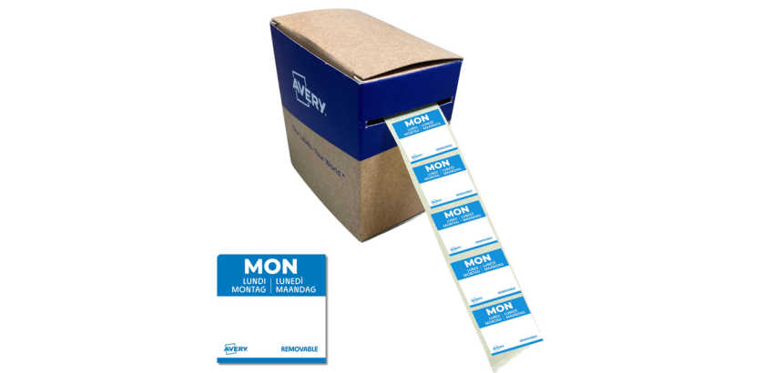 Avery HACCP Label MONDAY blue 25x25mm 1000 pieces