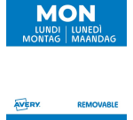 Avery HACCP Label MONDAY blue 25x25mm 1000 pieces