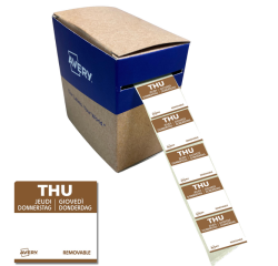 Etiquette Avery HACCP JEUDI brun 25x25mm 1000 pièces