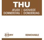 Etiket Avery HACCP donderdag-bruin 25x25mm 1000 stuks