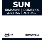 Etiquette Avery HACCP DIMANCHE noir 25x25mm 1000 pièces