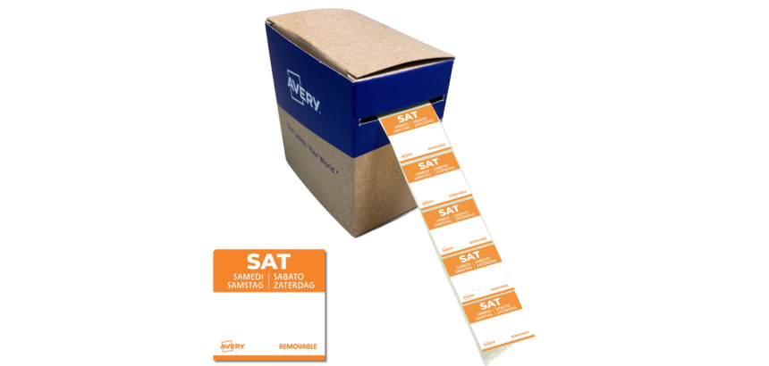 Etiket Avery HACCP zaterdag-oranje 25x25mm 1000 stuks
