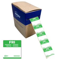 Etiquette Avery HACCP VENDREDI vert 25x25mm 1000 pièces
