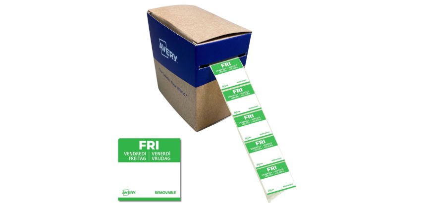 Etiquette Avery HACCP VENDREDI vert 25x25mm 1000 pièces
