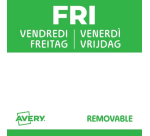 Etiquette Avery HACCP VENDREDI vert 25x25mm 1000 pièces