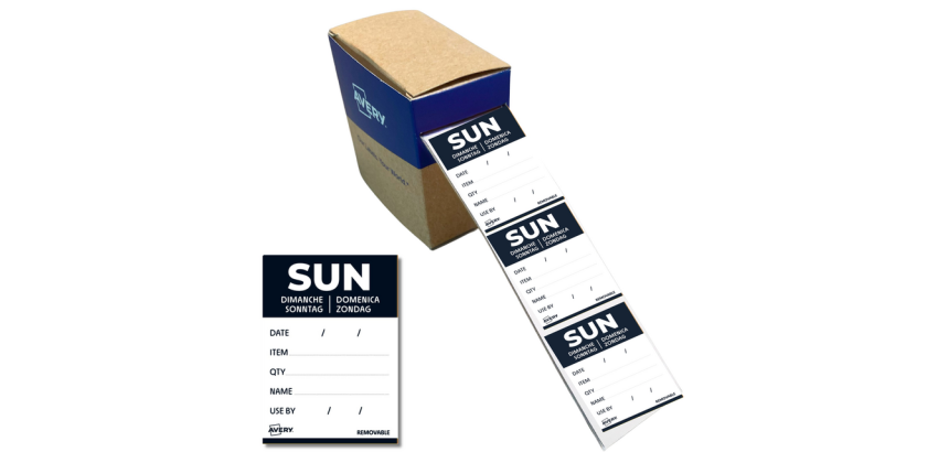 Avery HACCP Label SUNDAY black 40x56mm 500 pieces