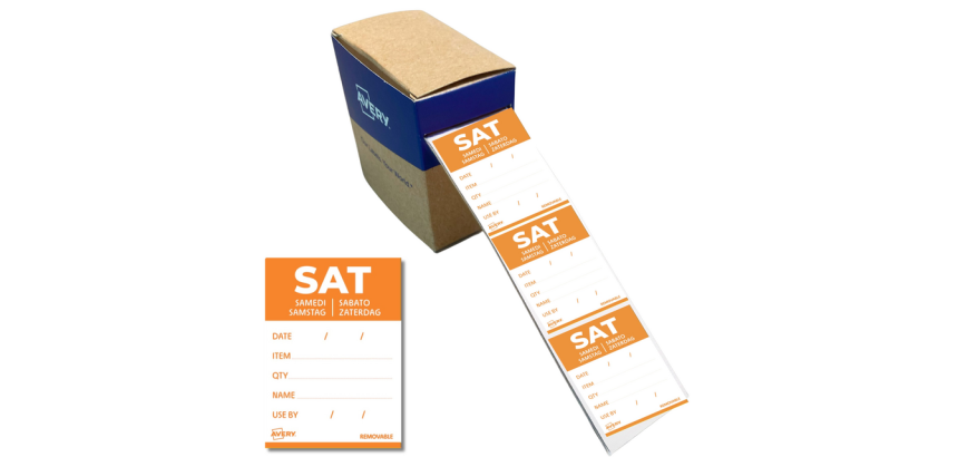 Etiquette Avery HACCP SAMEDI orange 40x56mm 500 pièces