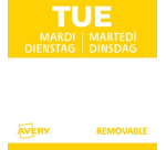 Etiquette Avery HACCP MARDI jaune 25x25mm 1000 pièces