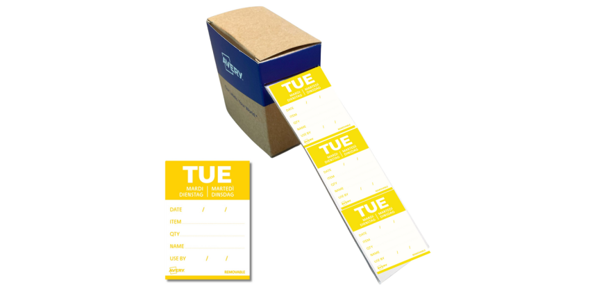 Etiquette Avery HACCP MARDI jaune 40x56mm 500 pièces