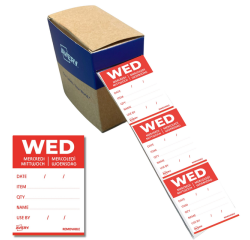 Etiquette Avery HACCP MERCREDI rouge 40x56mm 500 pièces