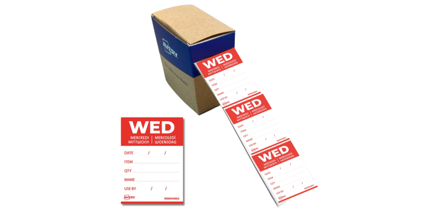 Etiket Avery HACCP woensdag-rood 40x56mm 500 stuks