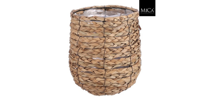 Mica Avalon sea grass plant basket round 21x18cm light brown