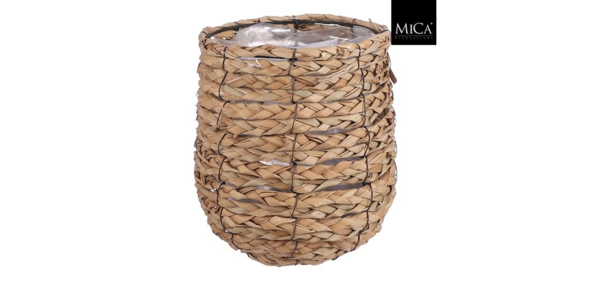 Plantenmand Mica Avalon zeegras rond 21x18cm lichtbruin