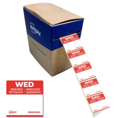 Etiquette Avery HACCP MERCREDI rouge 25x25mm 1000 pièces