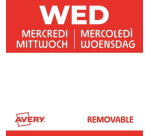 Etiket Avery HACCP woensdag-rood 25x25mm 1000 stuks