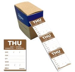 Etiquette Avery HACCP JEUDI brun 40x56mm 500 pièces