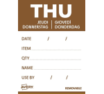 Etiquette Avery HACCP JEUDI brun 40x56mm 500 pièces