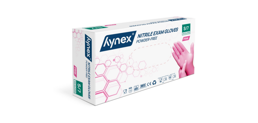 Hynex nitrile glove S pink 3.5g 100 pieces