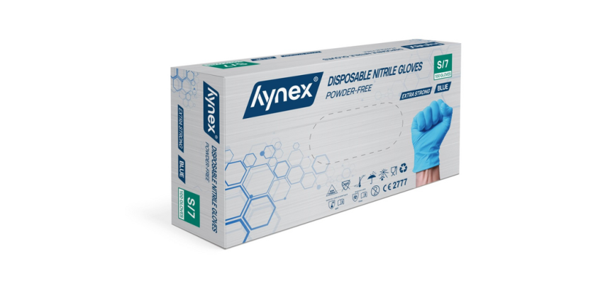 Gant Hynex nitrile extra résistant S bleu 5g 100 pièces
