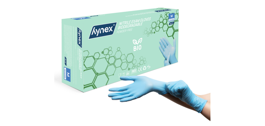 Gant Hynex nitrile Bio M bleu 3,5g 100 pièces