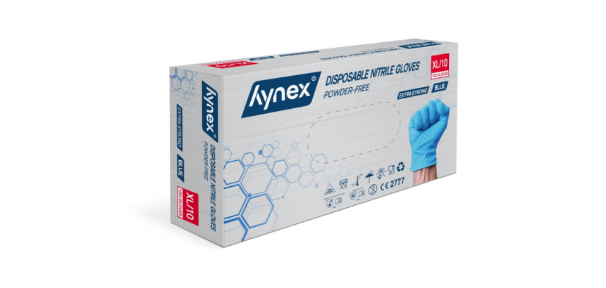 Gant Hynex nitrile extra résistant XL bleu 5g 100 pièces