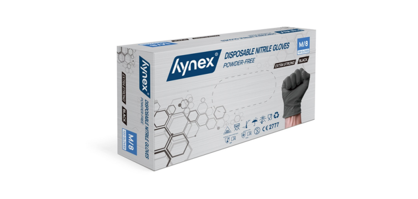 Gant Hynex nitrile extra résistant M noir 5g 100 pièces