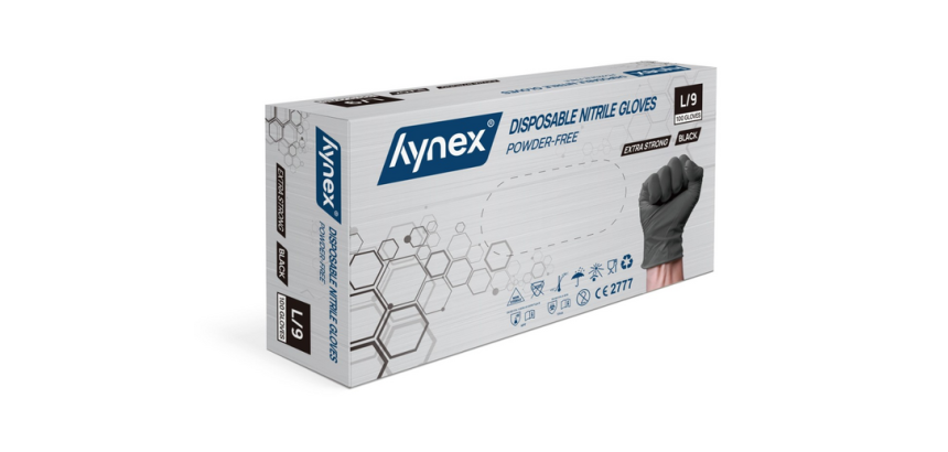 Gant Hynex nitrile extra résistant L noir 5g 100 pièces