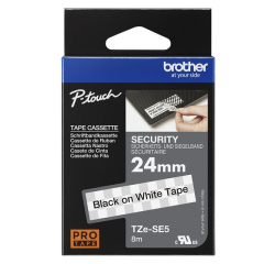 Labeltape Brother P-touch TZe-SE5 veiligheidstape 24mm zwart op wit