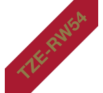 Labeltape Brother P-touch TZe-RW54 24mm goud op wijnrood