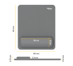 Tapis de souris avec repose-poignet Fellowes Breyta gris
