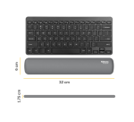 Fellowes Breyta Compact Gray Keyboard Wrist Rest