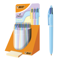 4-Kleuren balpen Bic pastel assorti display à 30 stuks