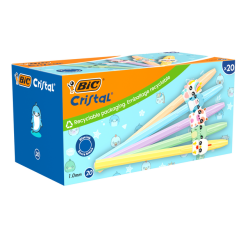 Balpen Bic Cristal dierenfiguren assorti