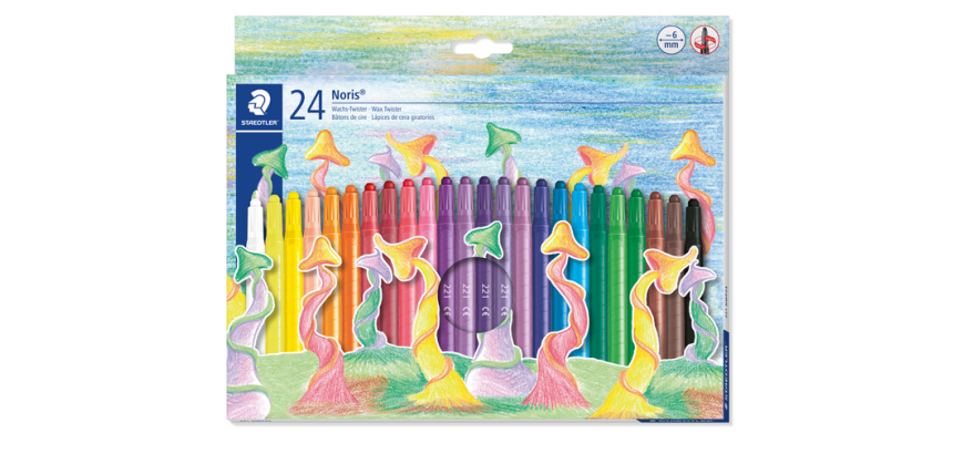 Waxpotlood Staedtler Norix twister set à 24 kleuren