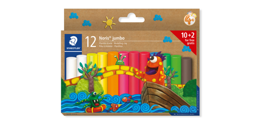 <em>Modelliermasse Staedtler Noris Jumbo-Set mit 12 Farben</em>