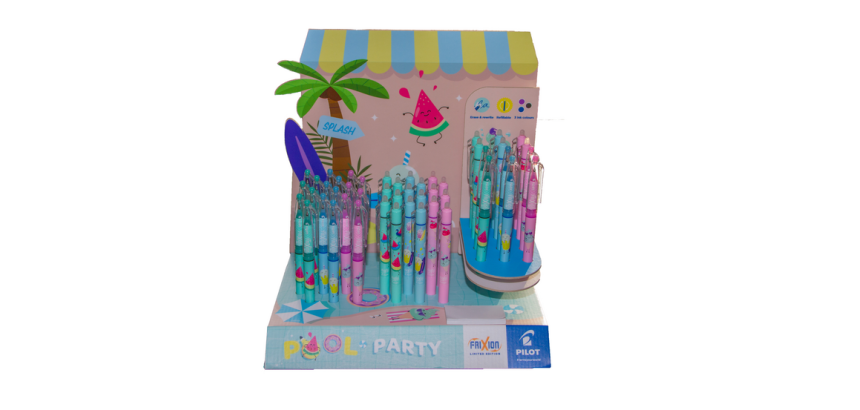 Rollerpen PILOT friXion Pool Party medium assorti display à 48 stuks