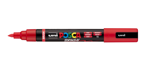 Uni POSCA paint marker PC-5BR brush tip Medium red